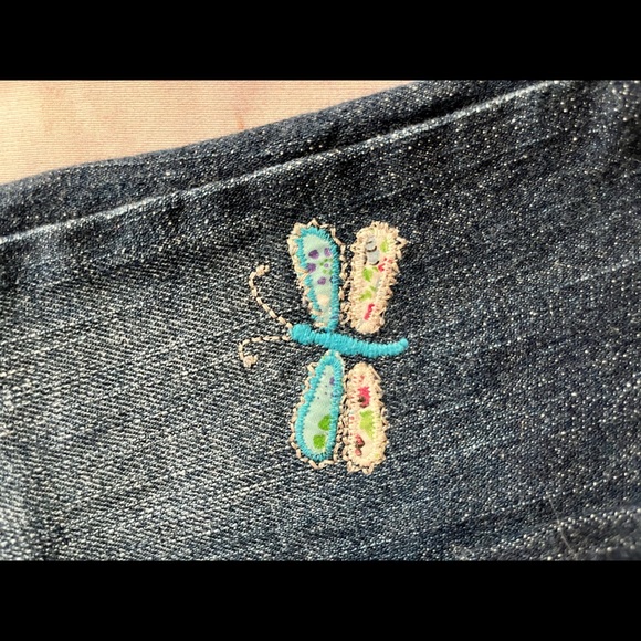 Gap Kids dragonfly appliqué and embroidered capri pants 3t - Picture 3 of 5